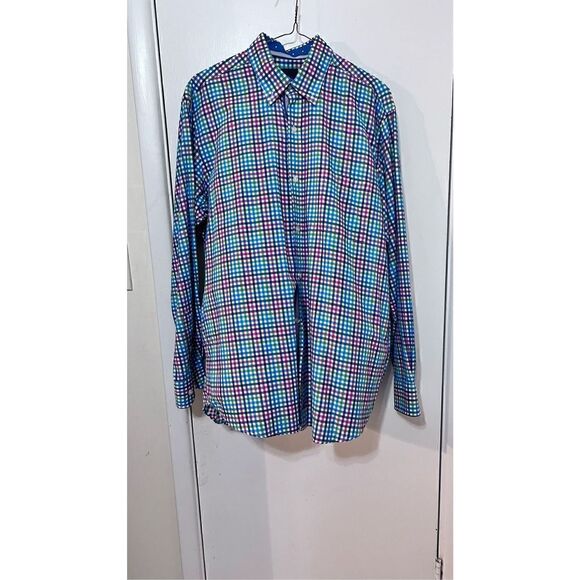 1930 TAILORBYRD COLLECTION MENS CHECKED BUTTON DOWN MENS SZ L - Picture 3 of 12